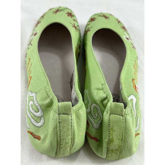 Maria Pia Fiji Women's Floral Embroidered Trend Hippie Flats Like Green Sz36 - Picture 6 of 8
